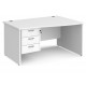 Maestro Panel End Wave Desk with Three Drawer Pedestal